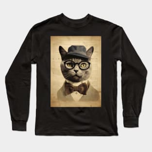 Lawyer of Catsland - Vintage Cat in Suit Long Sleeve T-Shirt